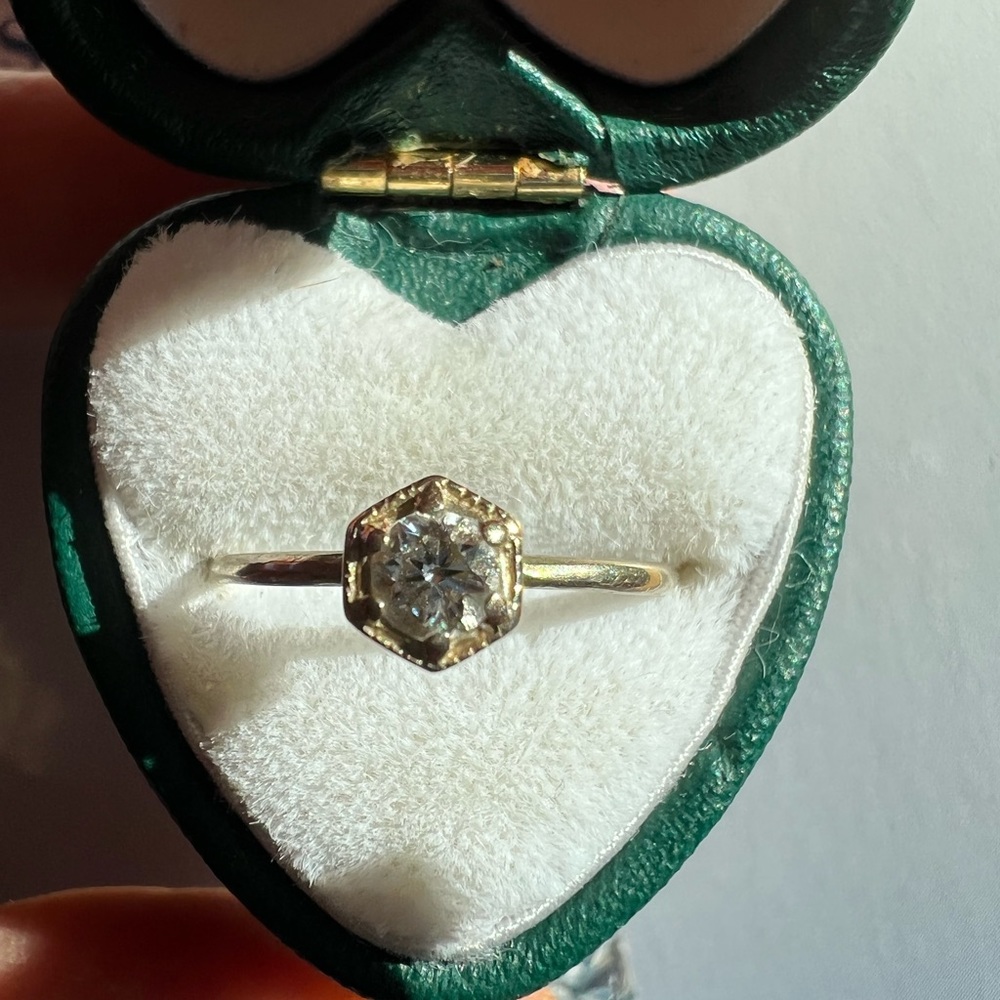 Satomi Kawakita .16 Ct hexagon engagement ring 💍 sold by Catbird in NY
